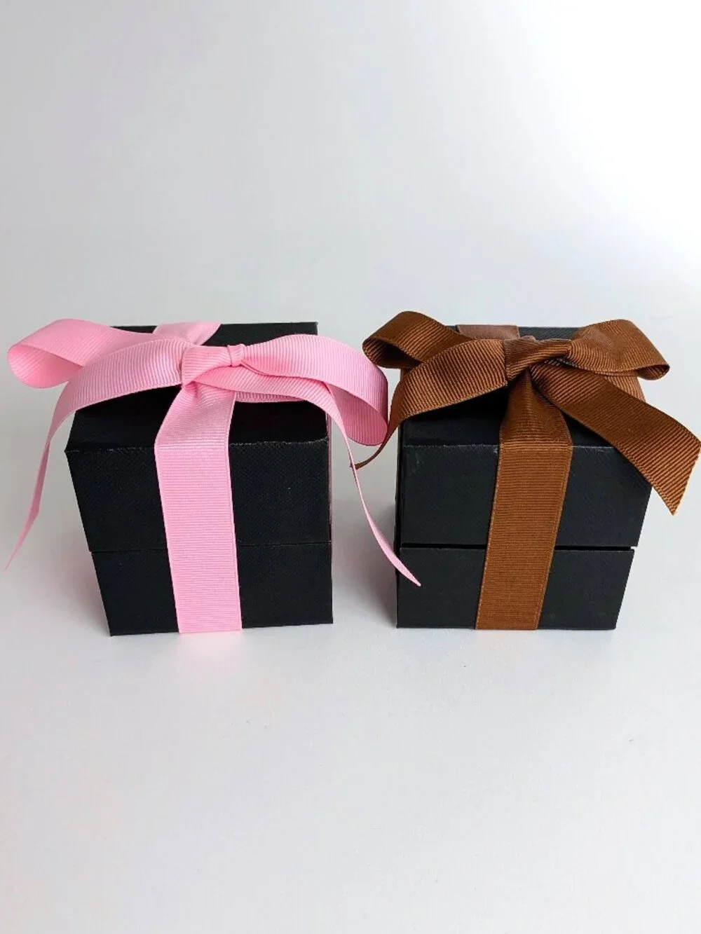 Set of 2 Coach Small Gift Boxes with Brown and Pink Ribbons